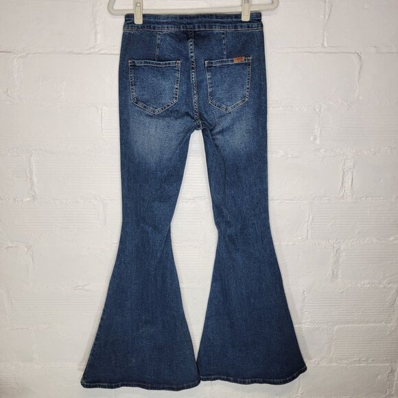 Rock & Roll Denim Women's Size 27 Jeans Bargain Button Bell - Picture 2 of 4